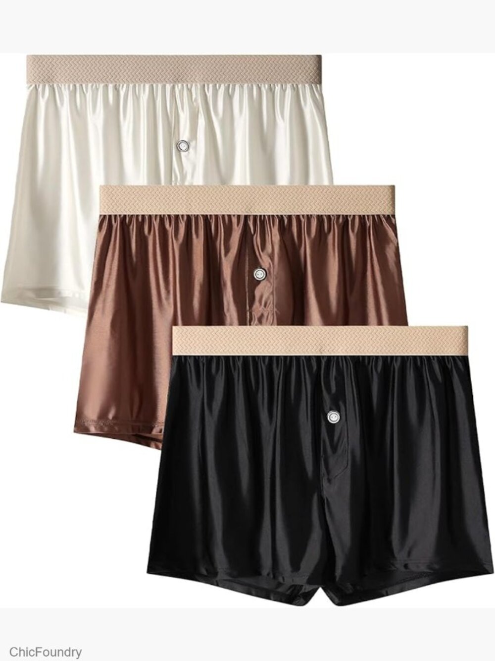 Men's Satin Boxers Shorts Silk Sleep Pajama Bottom Elastic Waist Lounge - Picture 1 of 6